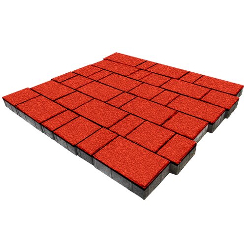 Изображение тротуарная плитка steinrus новый город красный, native, 40 мм
