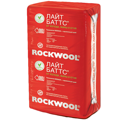 Изображение минераловатная плтита rockwool лайт баттс 37 кг/м3 1000х600х50 мм