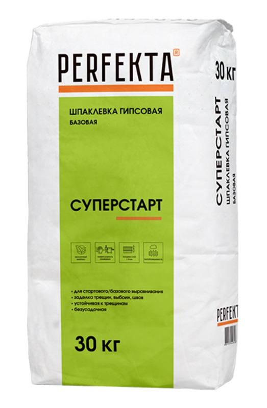 Изображение базовая гипсовая шпаклевка суперстарт 30 кг