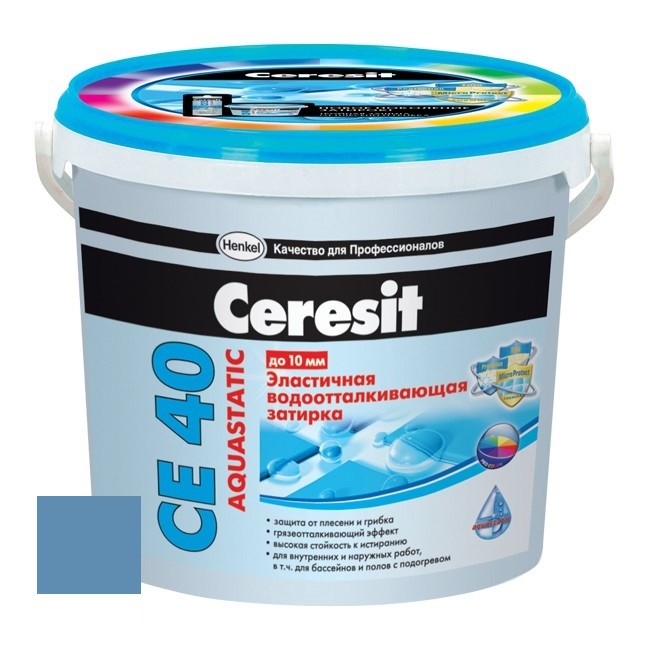 Изображение затирка эластичная ceresit ce а 40 голубая 2 кг