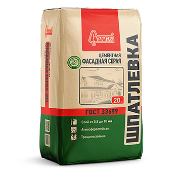 Шпатлевка цементная фасадная серая СТАРАТЕЛИ 20 кг – 1