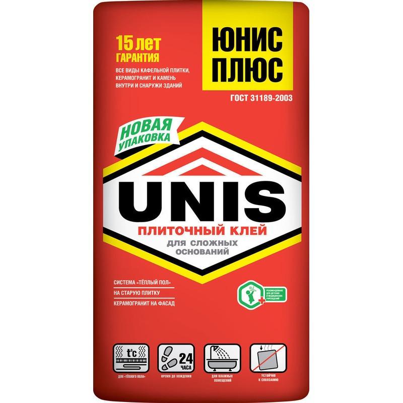 Изображение плиточный клей юнис плюс 25 кг