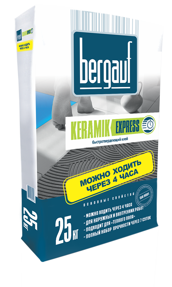 Изображение плиточный клей bergauf keramik express 25 кг