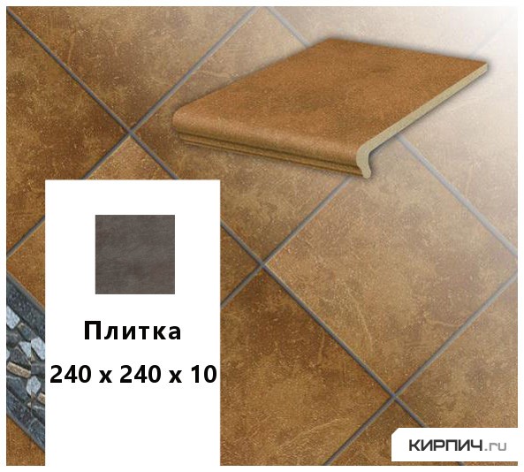 Изображение клинкерная напольная плитка  stroeher keraplatte roccia 839 ferro, 240х240х10