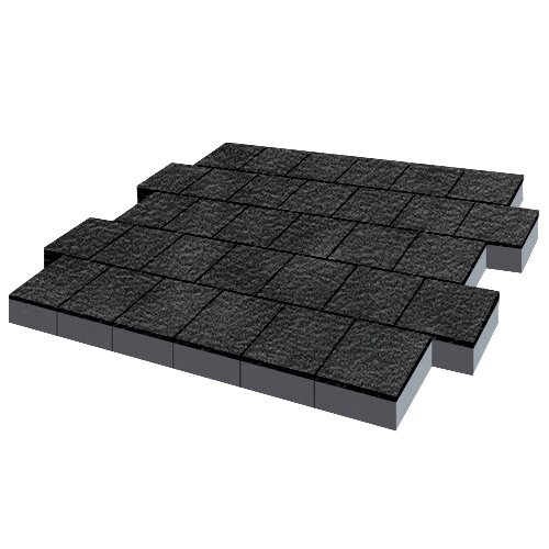 Изображение тротуарная плитка steinrus виго черный, antico, 80 мм