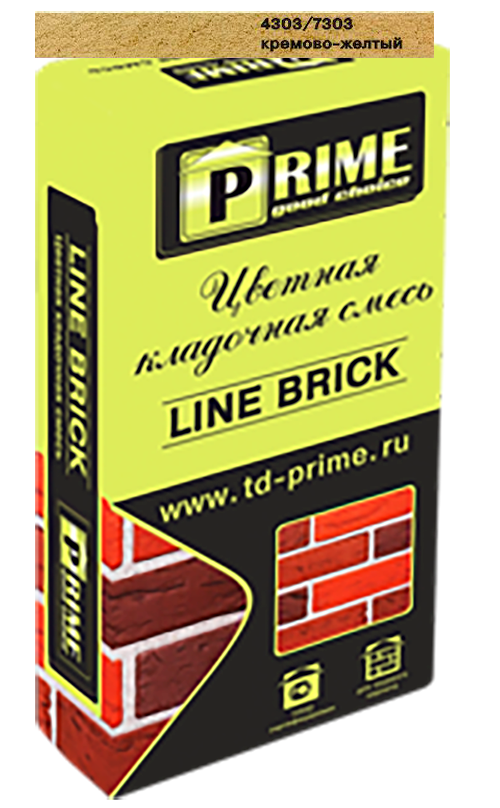 Изображение 4303 цветной кладочный раствор linebrick "wasser" prime кремово-желтый, 25 кг