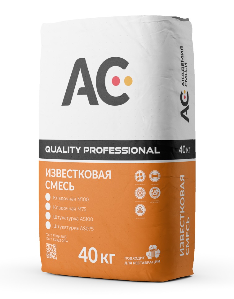 Изображение кладочная смесь цементно-известковая «quality professional» м-100, 40кг