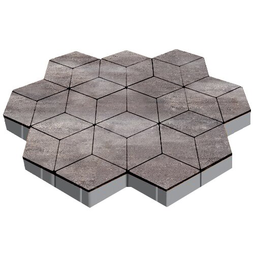 Изображение тротуарная плитка steinrus ромб colormix умбра, гладкая, 60 мм
