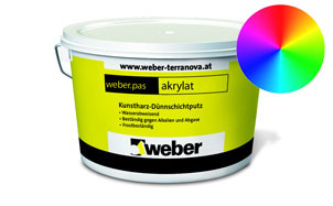 Изображение штукатурка декоративная акриловая weber pas akrylat 3 мм короед 25 кг