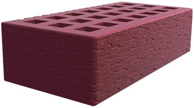 Кирпич облицовочный бордо одинарный кора дуба М-150 Саранск – 1