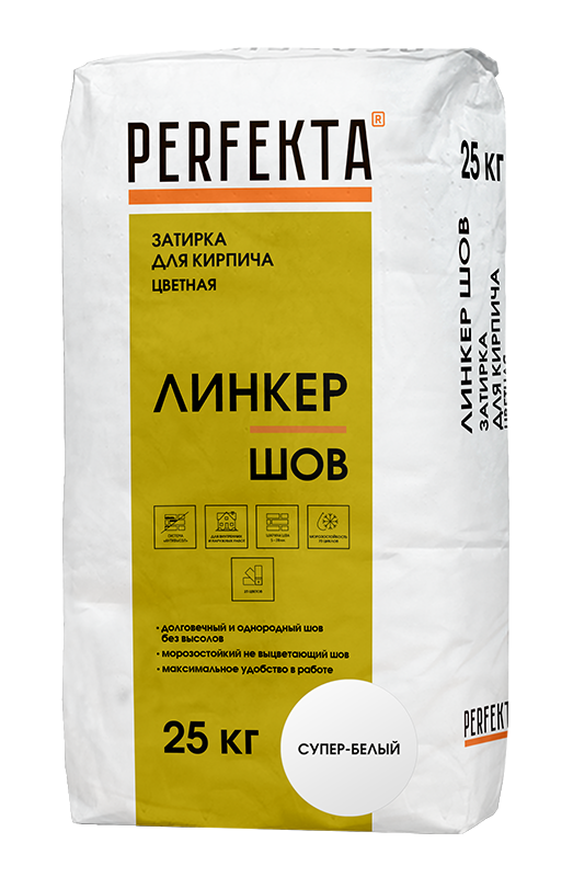 Изображение линкер шов цветной кладочный раствор perfekta супер-белый 25 кг 