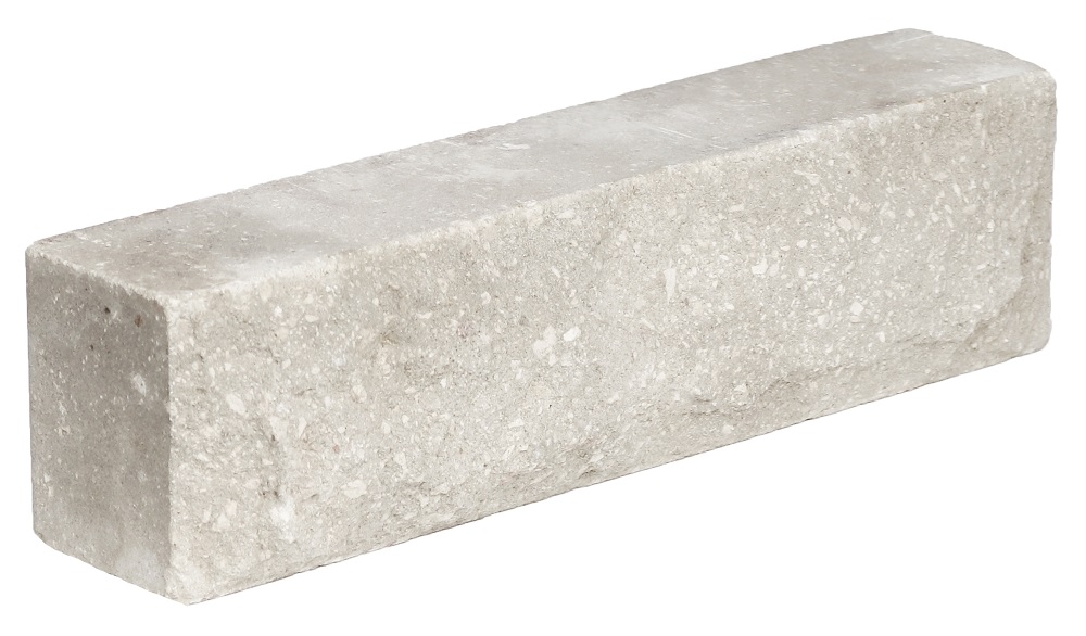 Кирпич гиперпрессованный брусок М-250 серый рустированный ложок  – 1