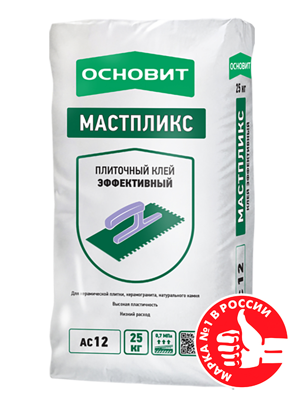 Изображение плиточный клей усиленный беспылевой мастпликс eco ас12 основит 25 кг 60шт/под 