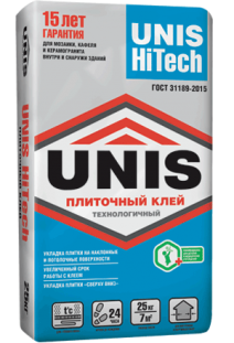 Изображение плиточный клей юнис hi-tech 25 кг