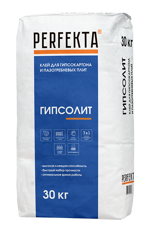 Изображение клей монтажный гипсовый гипсолит perfekta 30 кг 