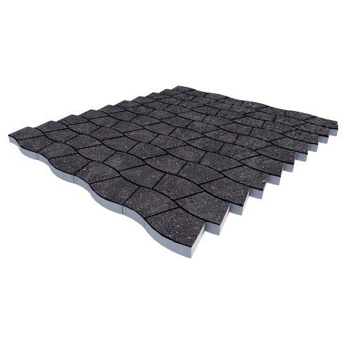 Изображение тротуарная плитка steinrus аксио макси габбро, backwash, 80 мм