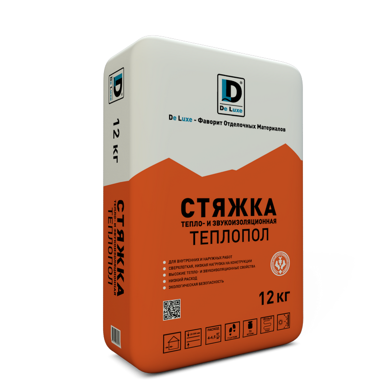 Изображение стяжка пола тепло -звуко изоляционная "теплопол" de luxe 12 кг
