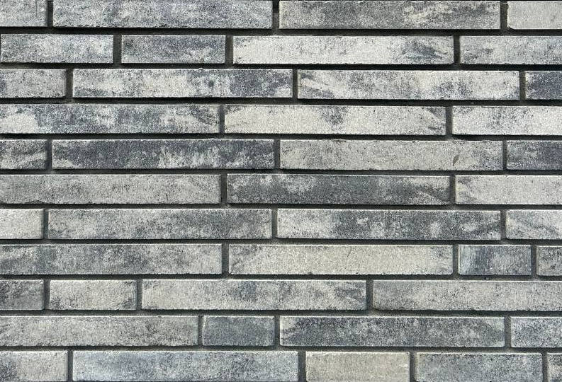 Кирпич гиперпрессованный ригельный Серый Обсидиан гладкий СПК – 1