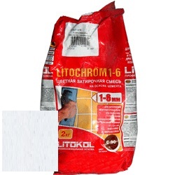 Изображение затирка цементная litokol litochrom 1-6 c.120 светло-голубая/крокус 2 кг