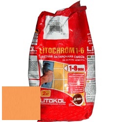 Изображение затирка цементная litokol litochrom 1-6 c.700 оранж 2 кг