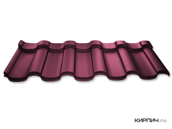 Изображение металлочерепица ruukki adamante rr 798 wine red pural matt 0,5 мм