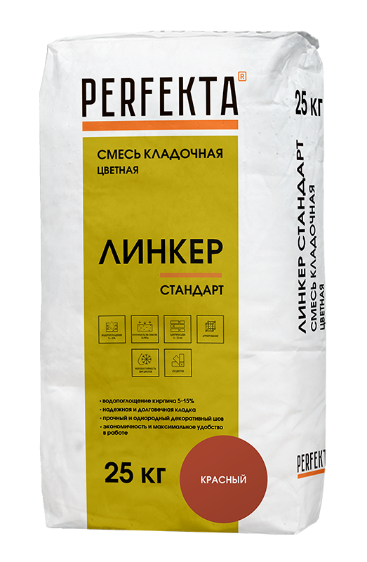 Изображение линкер стандарт цветной кладочный раствор perfekta красный 25 кг 