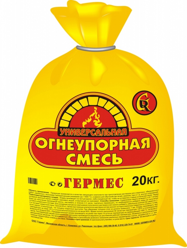 Смесь шамотная Мертель МШ-28 (алюмосиликатный порошок) 20 кг Гермес – 1