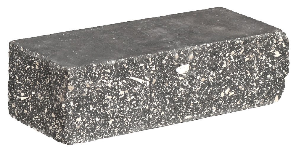 Кирпич гиперпрессованный одинарный М-250 черный рустированный угол  – 1