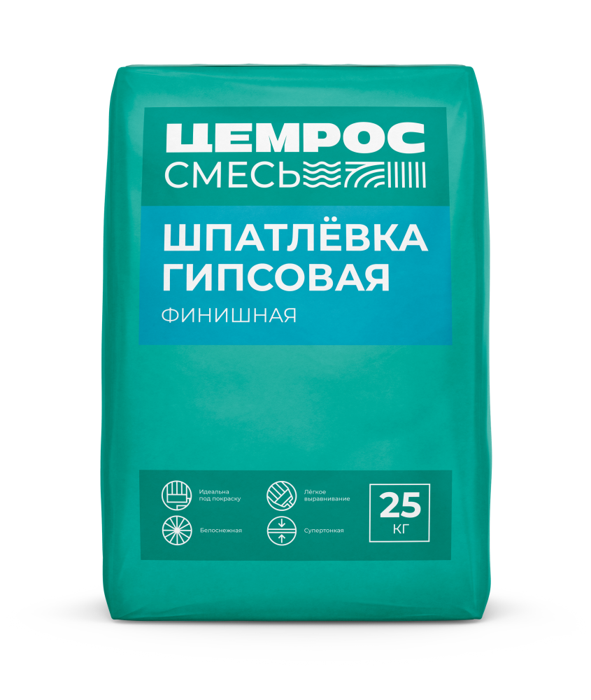 Шпатлевка гипсовая финишная белая ЦЕМРОС 25 кг – 1