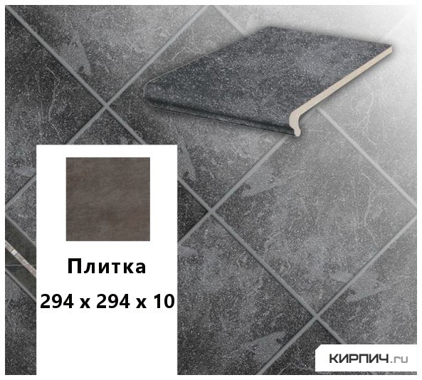Изображение клинкерная напольная плитка  stroeher keraplatte roccia 845 nero, 294х294х10