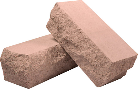 Силикатный кирпич коричневый полуторный рустированный угол КЗСК – 1