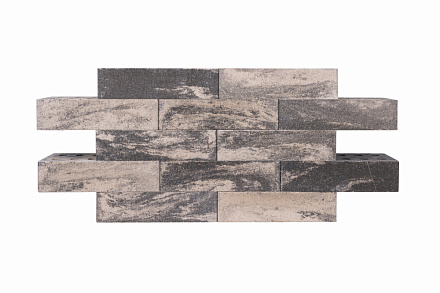 Кирпич гиперпрессованный одинарный Серый Обсидиан гладкий СПК – 4