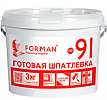 Шпатлевка готовая для внутренних работ Forman 91 белая, 3 кг – 1