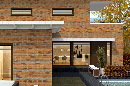 Плитка фасадная клинкерная Feldhaus Klinker R665NF14 Sintra sabioso binaro  рельефная, 240x71x14  – 2