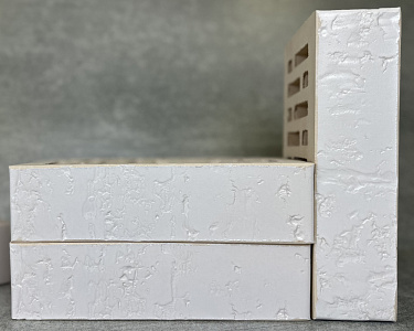 Кирпич облицовочный Белоснежный сатин Премиум одинарный рельфный Красная Гвардия – 1