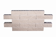 Кирпич гиперпрессованный одинарный Белый Кварц рустированный ложок СПК – 3