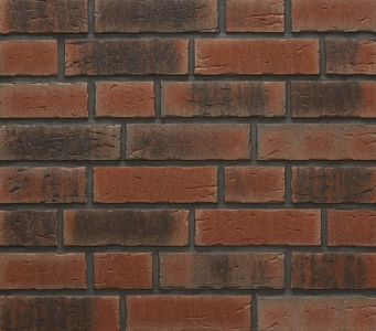 Плитка фасадная клинкерная Feldhaus Klinker R685WF17 Sintra carmesi nelino рельефная, 210x52x17  – 1