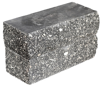 Кирпич гиперпрессованный одинарный М-250 черный рустированный угол  – 8