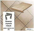 Клинкерный плинтус ступени левый  Stroeher KERAPLATTE AERA  730 beseno, длина стороны угла 290 , 294х73х8  – 1