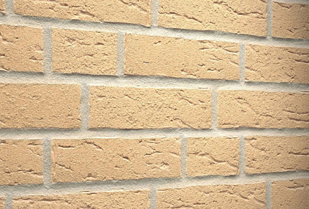 Плитка фасадная клинкерная Feldhaus Klinker R692WDF14 Sintra crema  рельефная, 215x65x14  – 3