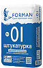 Штукатурка гипсовая суперлегкая FORMAN №01 белая 25 кг  – 1
