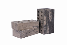 Кирпич гиперпрессованный одинарный Серый Обсидиан гладкий СПК – 9