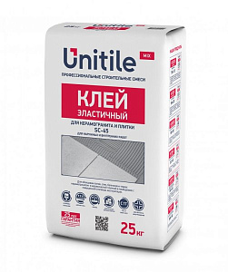 Клеевая смесь для укладки керамогранита и керамической плитки SС-45 Эластичный Unitile, 25 кг – 1