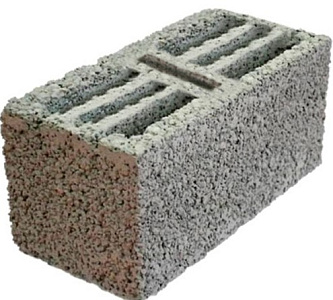 Блок пескобетонный стеновой полнотелый 390x188x140  – 1