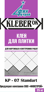 Клей для плитки" KLEBERok" КР -07 Standart (ПМД -5 С) 25кг – 1