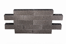 Кирпич гиперпрессованный одинарный Черный Оникс рустированный ложок СПК – 3