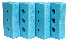 Кирпич гиперпрессованный одинарный Голубой Премиум рустированный ложок – 8