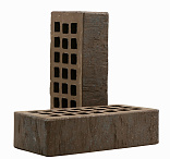 Кирпич облицовочный Темно-коричневый одинарный скала алмаз ЖКЗ – 8