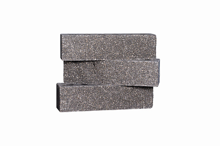 Кирпич гиперпрессованный одинарный Черный Оникс рустированный угол СПК – 2