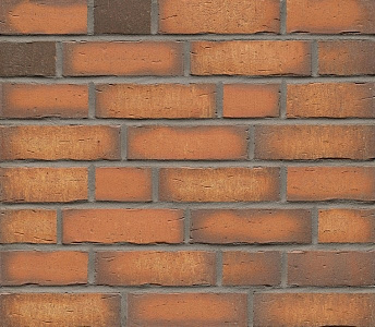 Плитка фасадная клинкерная Feldhaus Klinker R758DF14 Vascu terracotta рельефная, 240x52x14 – 1